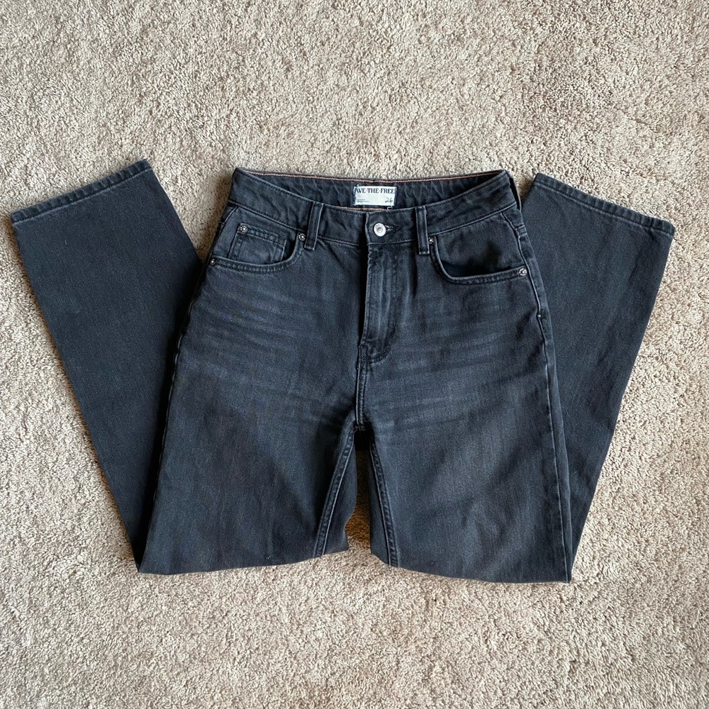 Free People Straight Leg Black Jeans